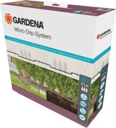 GARDENA Micro-Drip-System csepegtető öntözőszett sövények/bokrok, 25 méter, csepegtetővel (fekete, 2023-as modell, föld felett és alatt)