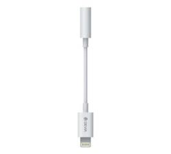 DEVIA audió adapter kábel (3.5mm jack aljzat - lightning, 12cm) FEHÉR Apple iPhone 6S Plus 5.5 / iPhone SE (2016) / iPhone SE 2 (2020) (EC090) (EC090)