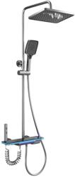  Set de dus cu Iluminare LED si afisaj Digital al Temperaturi, coloana cu termostat si turbina generatoare de curent integrata, 4 functii de curgere a apei, dus reglabil, fix tip ploaie, robin (HB036)