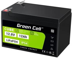 Green Cell CUBE LiFePO4 12Ah 12.8V 153.6Wh lítium-vas-foszfát akkumulátor (LFPGC12V12AH) (LFPGC12V12AH)