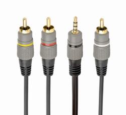 Gembird CCAP 3.5mm Jack apa - 3x RCA apa Kábel (1.5m) (CCAP-4P3R-1.5M) (CCAP-4P3R-1.5M)