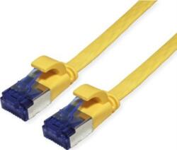 Valueline 21.99. 2135 RJ45 Hálózati kábel, patchkábel CAT 6A F/UTP 5.00 m Sárga Árnyékolt, lapos, aranyozott érintkező 1 db ( )