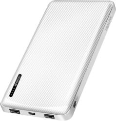 LogiLink Power bank 10 000 mAh, 2x USB-A, USB-C, gyorstöltéssel, fehér