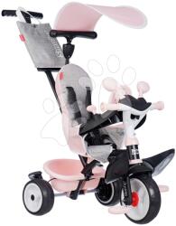 Smoby Tricikli és babakocsi egyben fékkel Baby Driver Pink Tricycle Smoby intuitív vezérléssel és halk EVA kerekekkel szürke 10 hó-tól (SM741504)