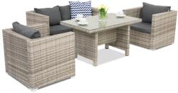 Garden Point Roma Apetito 4 technorattán kerti bútorok, szürke (GAP247-4)