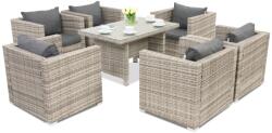 Garden Point Roma Premium 6 technorattán kerti bútorok, szürke (GAP247-FIE)