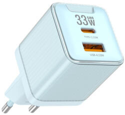 Jellico 33W-os Kék Telefon és Tablet Gyors Töltő 1xUSB és 1xUSB-C (Jellico - EU55)