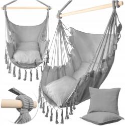 MalTec Brazil függőszék 2 db párnával, 130 x 100 cm, szürke, 120 kg teherbírással (112209)