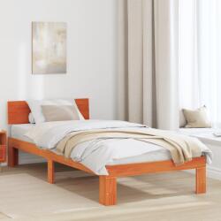 vidaXL Ágykeret Fejléc nélkül Gyantázott Barna 100x200 cm Tömör Fenyőfa (872667)