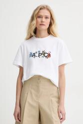 APC A. P. C. pamut póló t-shirt auguste - GOTS női, fehér, COBQX. M26497 - fehér M