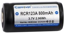 KeepPower 16340 800mAh 3, 7V Li-ion akkumulátor RCR123A tölthető fotóelem (KeepPower-RCR123A-800)