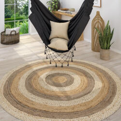 Boho kézíkészítésű színes szőnyeg 100 cm átmérőjű