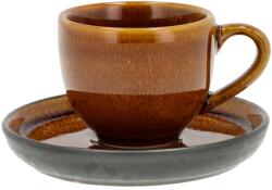 Bitz Barna kőedény bögre csészealjjal Glazio 70 ml (BITZ-29166)
