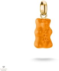 THOMAS SABO x HARIBO Charm Club Connect aranyozott narancssárga gumimaci kristályüveg charm medál - CC1275-413-8