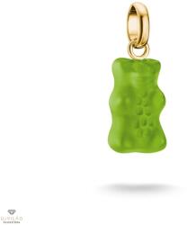 THOMAS SABO x HARIBO Charm Club Connect aranyozott zöld gumimaci kristályüveg charm medál - CC1275-413-6