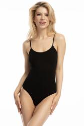 Julimex Body fără cusături Bamboo negru cu bretele, XL