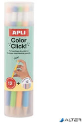 APLI Színes töltőceruza készlet, ceruzatartóban, APLI 'Color Click', 12 különböző szín (20080)