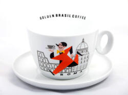 Dacaté Srl Golden Brasil Caffé Colosseo porcelán cappuccino csésze + csészalj