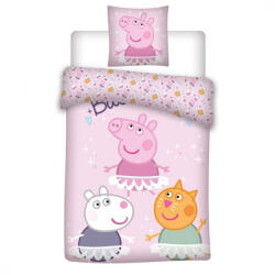 Nickelodeon Peppa malac Dance ágyneműhuzat 140×200 cm, 63×63 cm microfibre /microfiber