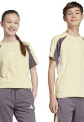 Adidas gyerek pamut póló sárga, nyomott mintás, JC9308 - sárga 128