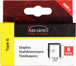 Abraboro CHILITAC G-11 típusú tűzőkapocs, 8 / 10.6 / 1.25 mm, 1000 db/csomag (060710512508) - geratech