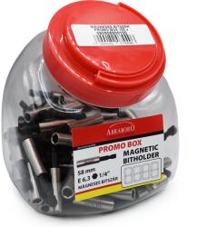 ABRABORO 1/4 x 58 mm E 6.3 mágneses bittartó, 100 db/csomag (Promo Box) (060905800100) - geratech