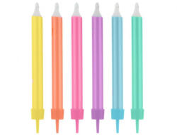  Színes Jumbo Neon tortagyertya, gyertya szett 12 db-os (MLG131444) - decorit