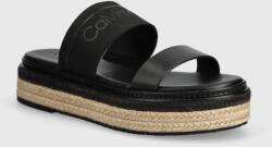 Calvin Klein papucs WEDGE SLIDE HE fekete, női, platformos, HW0HW01966 - fekete Női 40