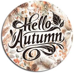  Nyomtatott fa tábla koszorú közép - Hello Autumn 11, 8cm