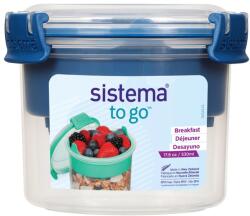 Sistema To Go Ételtároló Reggelire + Tál, Kanál, 530 Ml, Kék