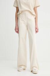 APC A. P. C. pamut nadrág pantalon margaret női, bézs, magas derekú széles, COHFU. F08476 - bézs 36