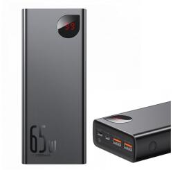 Baseus ADAMAN vésztöltő 2 USB+Type-C aljzat (20000mAh, 65W, PD gyorstöltő 3.0, LED kijelző) FEKETE (PPIMDA-D01)