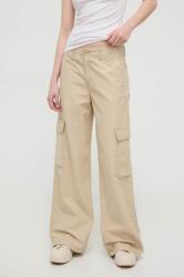 Levi's nadrág BAGGY CARGO női, bézs, magas derekú széles - bézs 27/32