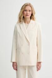 APC A. P. C. pamut blézer veste lucy bézs, sima, kétsoros gombolású, COHFU. F03212 - bézs 36