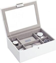 Stackers Cutie mică pentru ceasuri Stackers alb-bej cu capac de sticlă (73593)