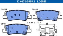 ATE set placute frana, frana disc ATE Ceramic 13.0470-5565.2 (13.0470-5565.2)