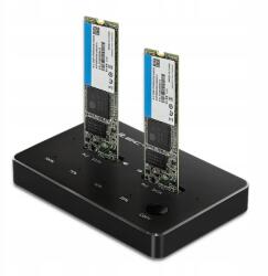 Qoltec 50310 Merevlemez dokkoló állomás 2x M. 2 Sata Ngff Usb Type-C Ssd (50310)
