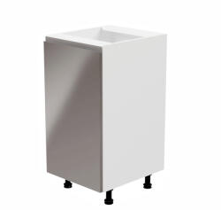 Alsószekrény, fehér/szürke extra magasfényű, balos, AURORA D40 (KD-0000238100)