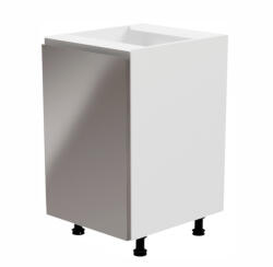 Alsószekrény, fehér/szürke extra magasfényű, balos, AURORA D601F (KD-0000238116)