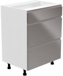 Alsószekrény, fehér/szürke extra magasfényű, AURORA D60S3 (KD-0000238111)