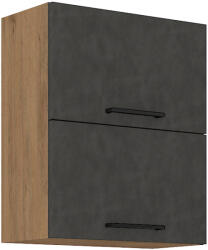 Felsőszekrény, tölgy lancelot/szürke matt, VEGA 60 GU-72 2F