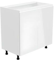 Alsószekrény, fehér/fehér extra magasfényű, AURORA D80 (KD-0000236743)