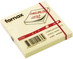 Fornax Jegyzettömb FORNAX öntapadós 75x75 mm sárga, 100 lap (SA-FOR0001)
