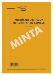  D. E. 962 Veszélyes Anyagok Nyilvántartása (ny1788956) - nyomtass-olcson
