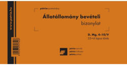  D. Mg. 4-10/v állatállomány Bevételi Biz. 25x4 (dmg410) - nyomtass-olcson