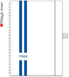  Határidőnapló InSpiral A5 heti fehér lapokkal Fehér-kék Dayliner 2024 (44649)