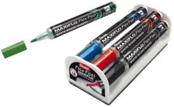 Pentel Táblamarker+törlő szivacs 1-5mm, hajlékonyhegyű, PENTEL Maxiflo Flex Feel 4 db-os klt (MWL5SBF-4N) - nyomtass-olcson