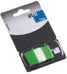 Info Notes Jelölőcímke 25x43mm, 50lap, műanyag, Info Notes Info Flags transzparens zöld (7728-43) - nyomtass-olcson
