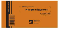 Nyugta Négysoros 50x2 Lapos Nyomell B. 15-41/v. R. Sz