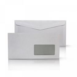 Bluering BORÍTÉK LC6/5 ENYVEZETT BÉLÉSNYOMOTT JOBB ABLAKOS 45*90 ABLAKMÉRETTEL GÉPI TÖLTÉSHEZ 1000DB 114x229 MM KÜLSŐ FÜLES (BORC65AJ4590) - nyomtass-olcson